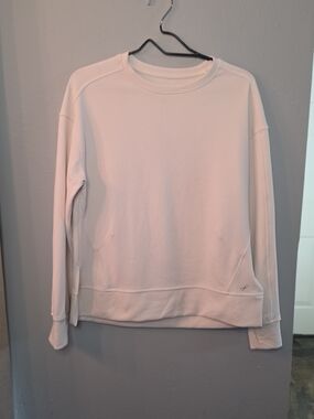 Freely White Textured Pullover Sweatshirt Crewneck Athleisure Size Medium